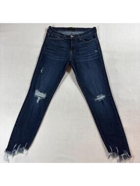 Flying Monkey Skinny Jeans 28 Fit Like 28X27 Distressed Raw Hem Stretch Blue USA